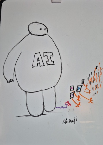 Cartoon: AI Bubble (medium) by Al-haji tagged ai,social,media