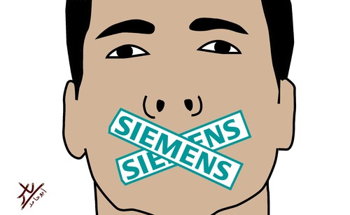 Cartoon: siemens (medium) by yaserabohamed tagged al,jazeera,ahmad,mansor,siemens