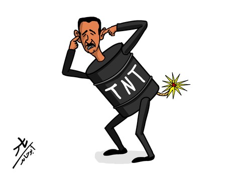 Cartoon: tnt (medium) by yaserabohamed tagged bashar,al,assad,tnt