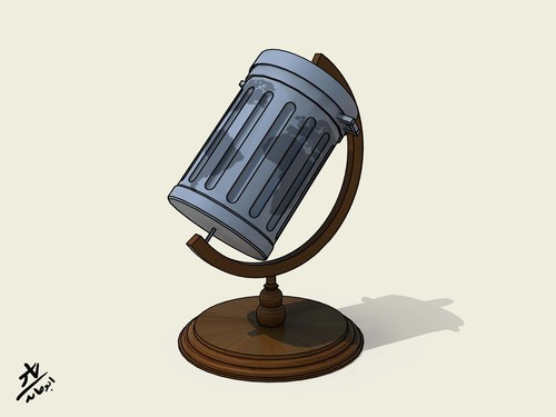 Cartoon: trash (medium) by yaserabohamed tagged bin,earth,trash,globe