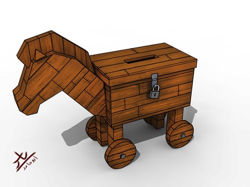 Cartoon: Trojan Box (medium) by yaserabohamed tagged trojan,box