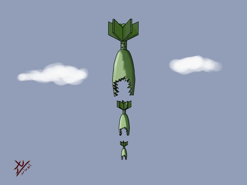Cartoon: war (medium) by yaserabohamed tagged shell,mortar,war