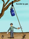 Cartoon: Suicide by gas (small) by yaserabohamed tagged suicide