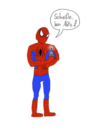Cartoon: Häufiges Problem (medium) by fantanton tagged fun,spiderman,handy