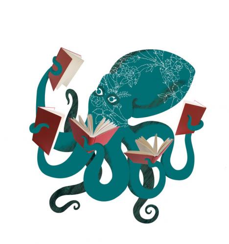 Cartoon: Books (medium) by lisette tagged books,library,octopus