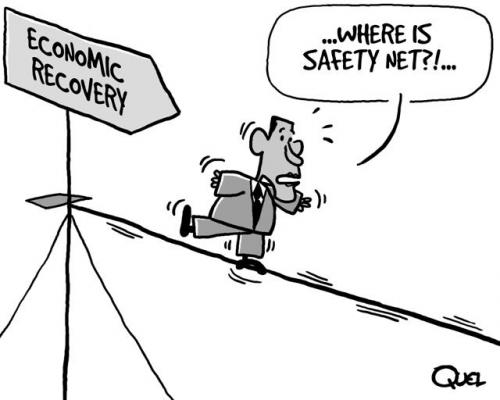 Cartoon: ECONOMIC TIGHTROPE WALKING (medium) by QUEL tagged economic,tightrope,walking