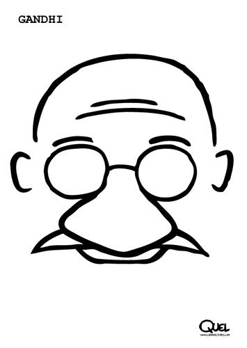 Cartoon: GANDHI CARICATURE (medium) by QUEL tagged gandhi,caricature