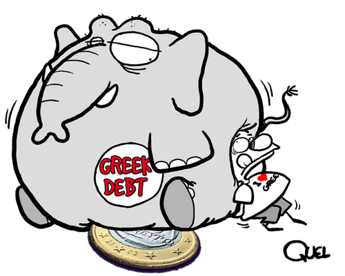 Cartoon: GREEK DEBT (medium) by QUEL tagged greek,debt