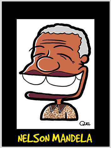 Cartoon: NELSON MANDELA CARICATURE (medium) by QUEL tagged nelson,mandela,caricature