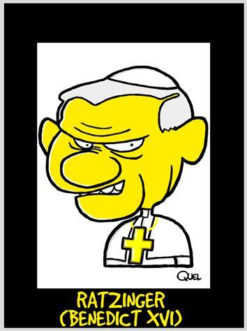 Cartoon: RATZINGER BENEDICT CARICATURE (medium) by QUEL tagged ratzinger,benedict,caricature