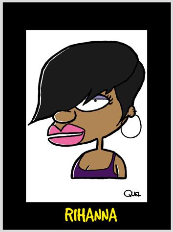 Cartoon: RIHANNA CARICATURE (medium) by QUEL tagged rihanna,caricature