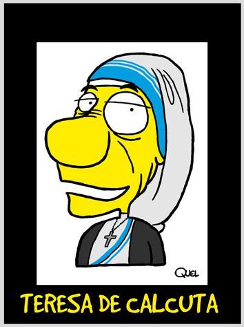 Cartoon: TERESA OF CALCUTTA CARICATURE (medium) by QUEL tagged teresa,of,calcutta,caricature