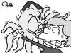 Cartoon: SARKOZY VERY AFFECTIONATE MERKEL (small) by QUEL tagged sarkozy,affectionate,angela,merkel