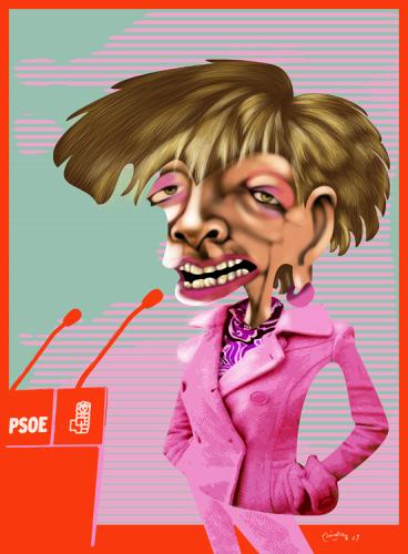 Cartoon: MariaTeresa Fernandez de la Vega (medium) by pincho tagged politicos,zapatero,psoe,viceministra,mujer,moncloa