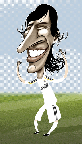 Cartoon: Raul Gonzalez Blanco (medium) by pincho tagged raul,gonzalez,blanco,real,madrid,capitan,merengue,delantero,siete,seleccion