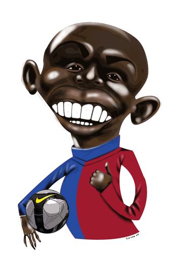 Cartoon: Samuel Eto (medium) by pincho tagged barcelona,samuel,eto,barca,futbol,football,deporte,liga