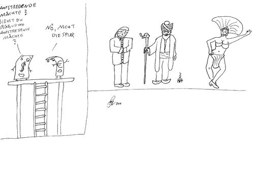 Cartoon: Aufsteigende Mächte (medium) by olegerlach tagged dollar,euro,aufsteigende,mächte,eu,amerika,brasilien,china,indien