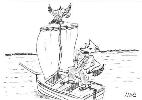 Cartoon: karga ile tilki (medium) by MSB tagged karga,ile,tilki