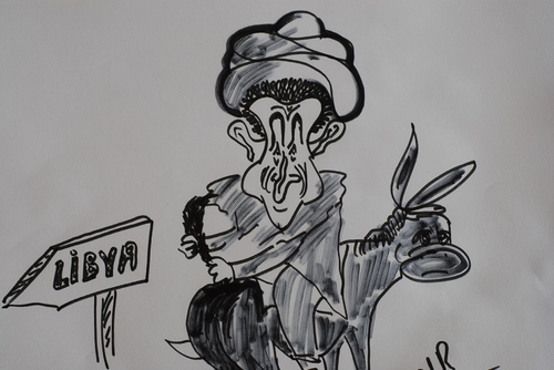 Cartoon: sarkozy libyada (medium) by MSB tagged libya