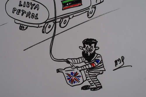 Cartoon: sarkozy libyada (medium) by MSB tagged libya,sarkozy