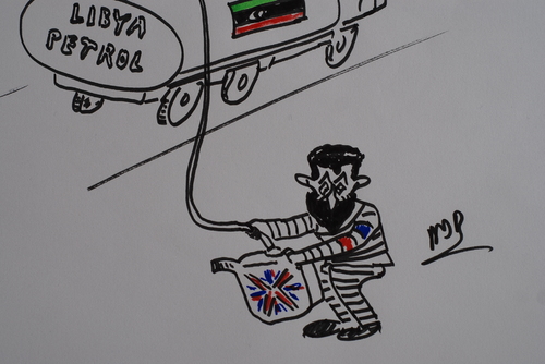 Cartoon: sarkozy libyada (medium) by MSB tagged libya,sarkozy