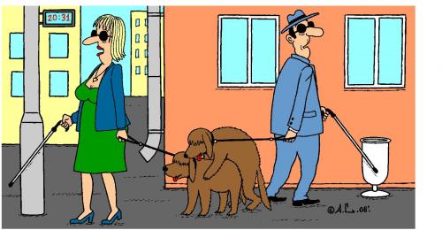 Cartoon: Blind (medium) by Aleksandr Salamatin tagged blind,dog,pets