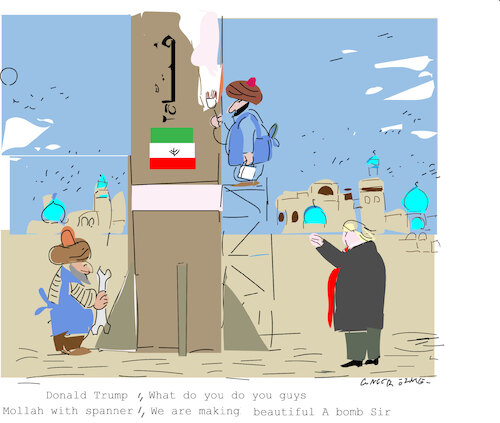 Cartoon: A beautiful A bomb (medium) by gungor tagged iranian,nuclear,programme,iranian,nuclear,programme