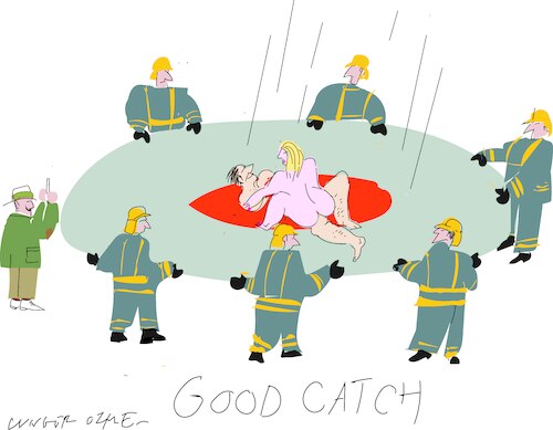 A firefighter trampoline A firefighter trampoline