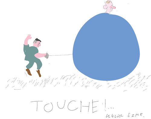 Cartoon: Blue balloon (medium) by gungor tagged fencing,and,putin,fencing,and,putin