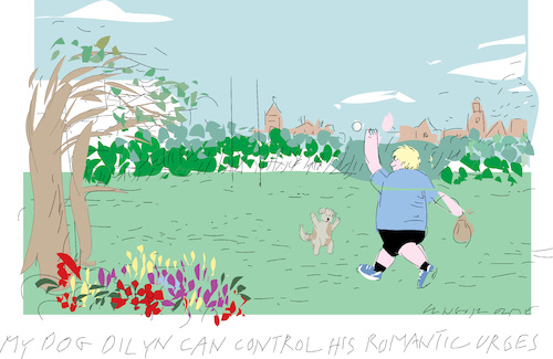 Cartoon: Boris Johnson and Dilyn (medium) by gungor tagged boris,johnson,dog,boris,johnson,dog