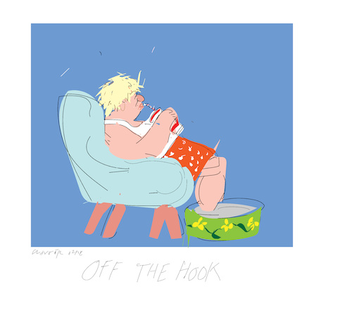 Cartoon: Boris Johnson is off the hook (medium) by gungor tagged party,gate,party,gate