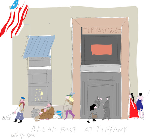 Cartoon: Breakfast at Tiffany (medium) by gungor tagged holliwood,holliwood