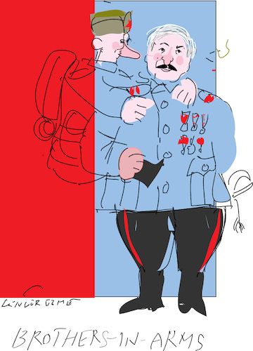 Cartoon: Brothers in Arms (medium) by gungor tagged ukraine,war,2022,ukraine,war,2022