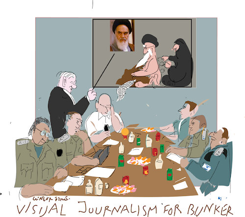 Cartoon: Bunker to bunker (medium) by gungor tagged ceasefire,is,at,middle,east,bunker,ceasefire,is,at,middle,east