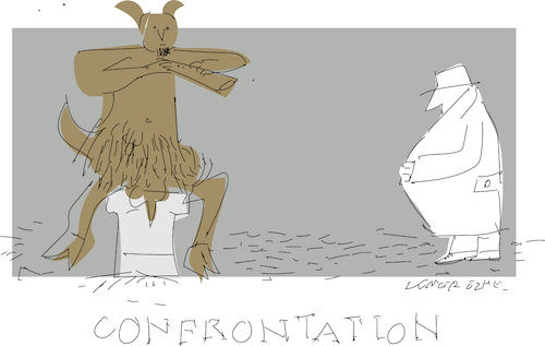 Cartoon: Confrontation (medium) by gungor tagged mythology,mythology