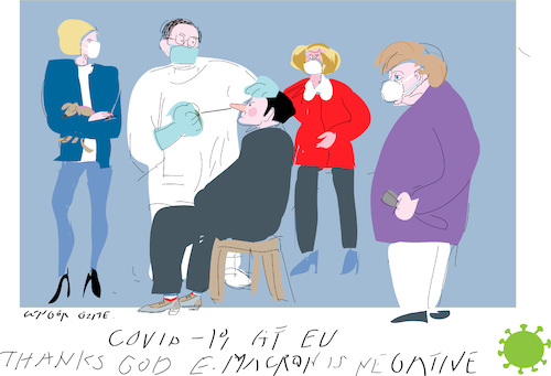 Cartoon: Corona at EU (medium) by gungor tagged pandemic,pandemic