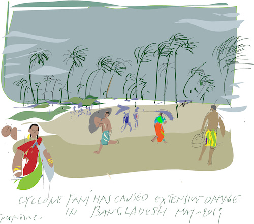 Cartoon: Cyclone in Bangladesh (medium) by gungor tagged bangladesh