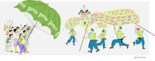 Cartoon: Dragon dance (medium) by gungor tagged kong,hong