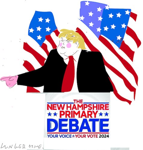 Cartoon: D.Trump and New Hampshire (medium) by gungor tagged gop,primary,in,new,hampshire,gop,primary,in,new,hampshirepshre