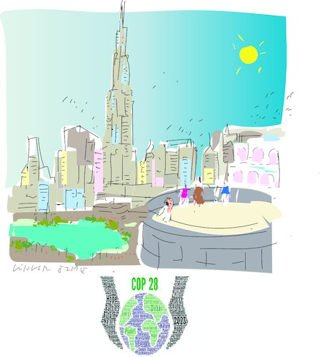 Cartoon: Dubai Cop 28 (medium) by gungor tagged dubai,cop,28,dubai,cop,28