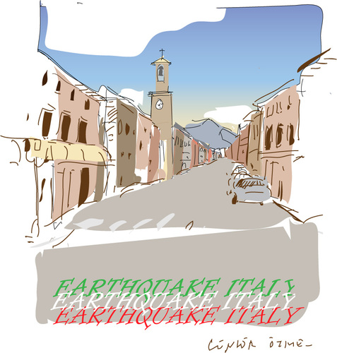 Cartoon: Earthquake (medium) by gungor tagged italy