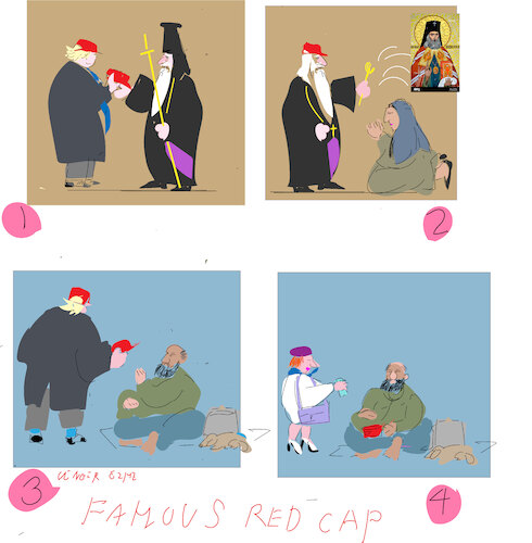 Cartoon: Famous red cap (medium) by gungor tagged travel,of,red,cap,travel,of,red,cap