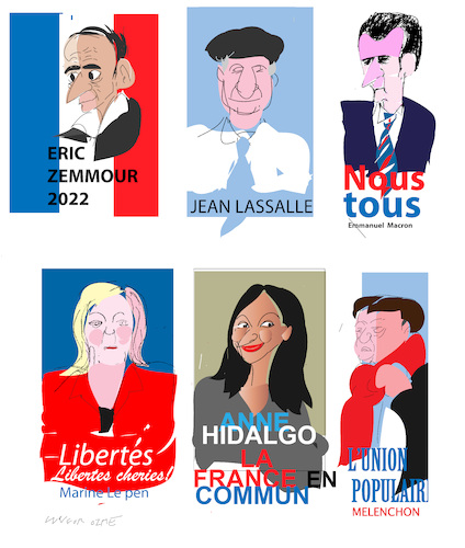 Cartoon: French Election 2022 (medium) by gungor tagged french,election,2022,french,election,2022