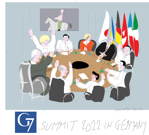 Cartoon: G7 summit in Germany 2022 (medium) by gungor tagged g7,summit,in,germany,2022,g7,summit,in,germany,2022