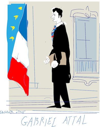 Cartoon: Gabriel Attal (medium) by gungor tagged france,younger,prime,minister,france,younger,prime,minister