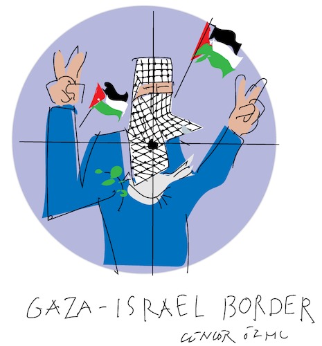 Cartoon: Gaza Border (medium) by gungor tagged middle,east