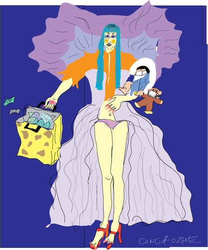 Cartoon: Geld geld (medium) by gungor tagged lady,gaga,geld