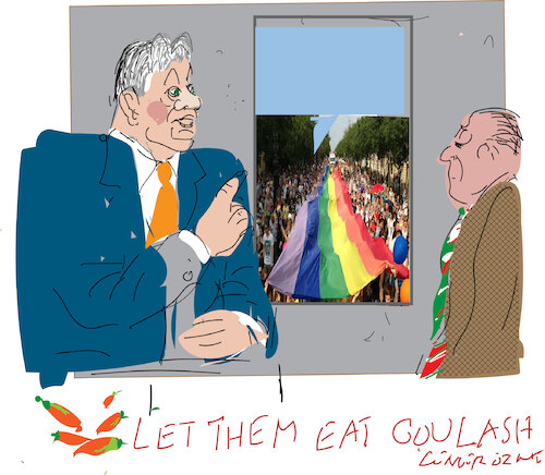 Cartoon: Goulash revolution (medium) by gungor tagged pride,demonstration,in,budapest,pride,demosrationsn,budapestt