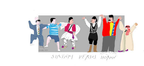 Greeks and Turkish are dancing Greeks and Turkish are dancing