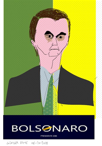 Cartoon: Jair Bolsonaro (medium) by gungor tagged brazil,brazil,brasilien,bolsonaro,präsident